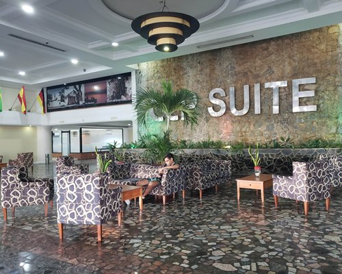 A view of the indoor lounge area.