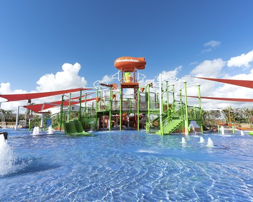 family friendly water park at Nickelodeon Resort Punta Cana, with pool, splash zones, play areas