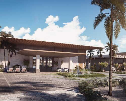 building entrance and parking area at Dreams Macao Beach Punta Cana