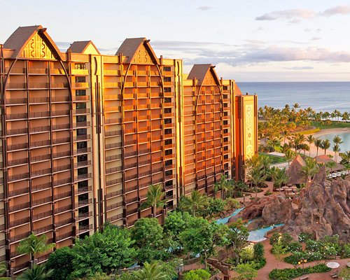An exterior view of the Aulani Disney Vacation Club Villas.