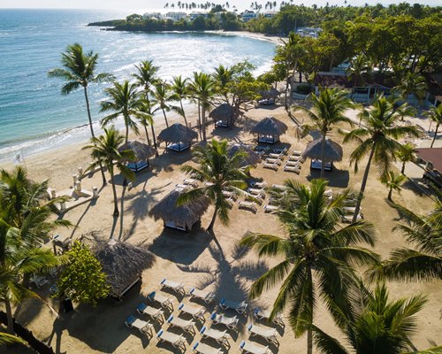 cabanas and lounge chairs beach front in Puerto Plata, Dominican Republic at Lifestyle Puerto Plata
