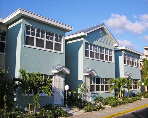 A scenic view of the multi story units of the resort.