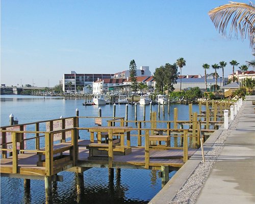 A marina on the waterfront.