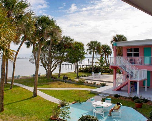 Two story unit and outdoor patio overlooking the Indian River Lagoon.