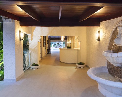 Dining area in a balcony alongside the Caribbean.
