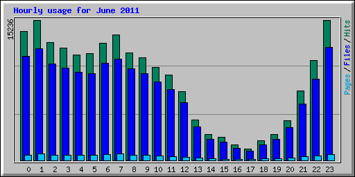 Hourly usage for June 2011