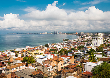 Aerial view of Puerto Vallarta's beach