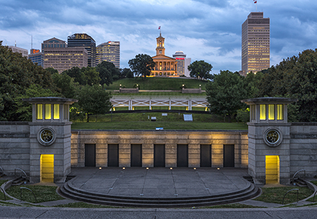 Nashville skyline at dusk