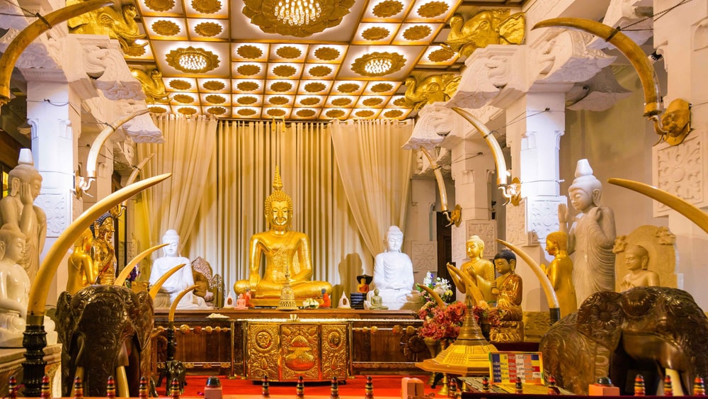 The Temple of the Sacred Tooth Relic is the most revered site in Sri Lanka.