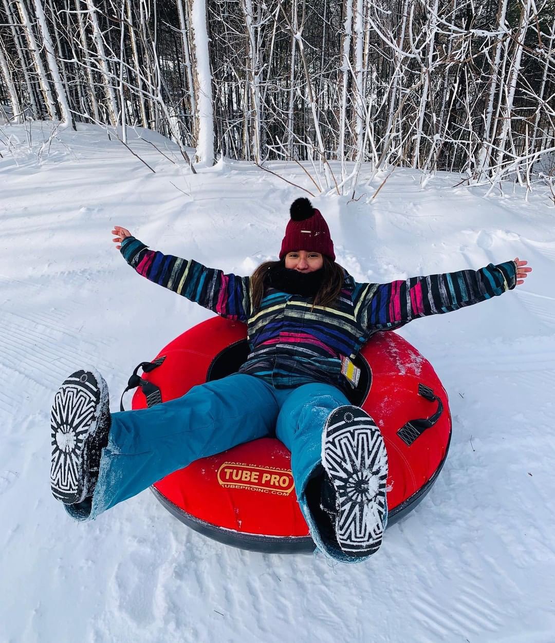  With minimal equipment and no skill level needed, tubing is an easy winter sport fit for young and old alike. Just be sure to do it on snow slopes designed for tubing. 