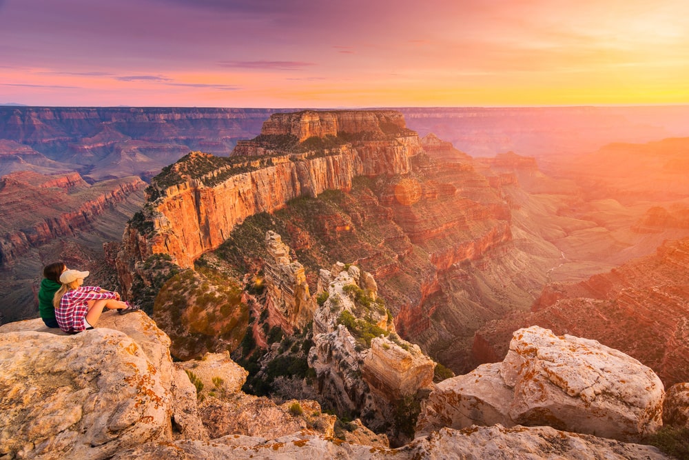 Catch the sunrise at the Grand Canyon National Park -- a view to remember