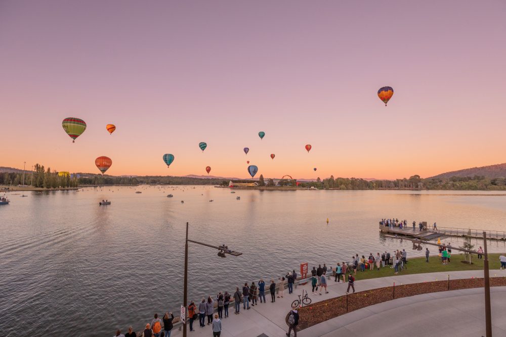 While a little more expensive than most experiences, a hot-air balloon ride to watch the Canberra sunrise is a memorable one, even for the most seasoned travellers. 