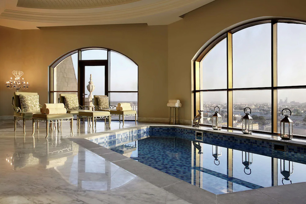 Habtoor Palace Dubai’s pool is made of idyllic views and refined luxurious interior.
