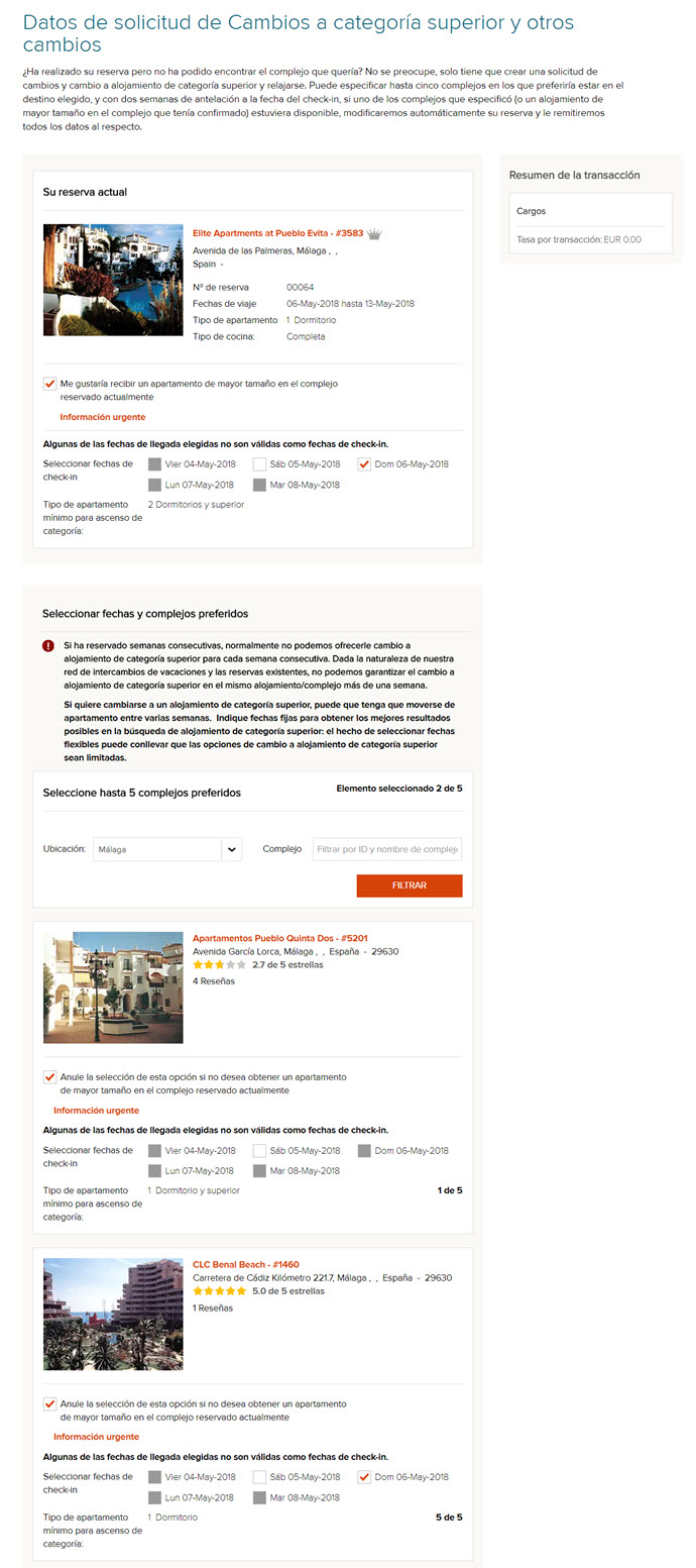 Upgrade and Changes Request