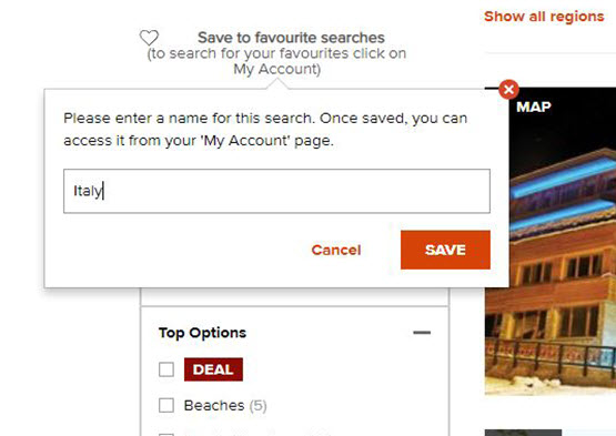 Save your Favourite Searches